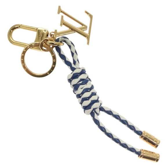 Louis Vuitton Accessories - LOUIS VUITTON Nautical Knots Charm Leather Blue White gold
